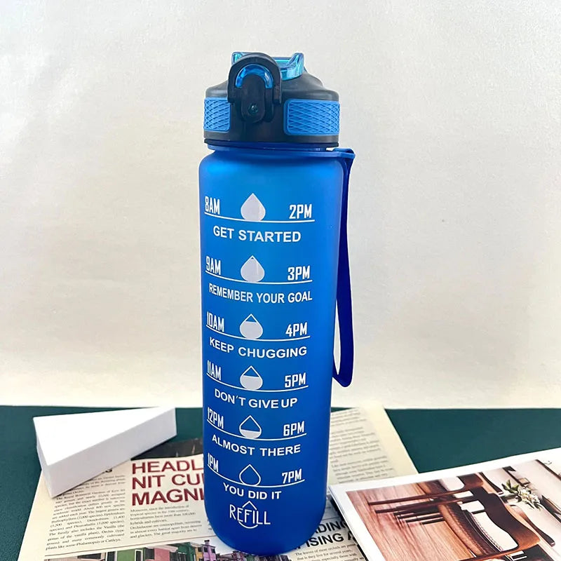 900/1000Ml Water Bottle Motivational Sport Water Bottle Leakproof Bottles Drinking Outdoor Travel PC Bottle Gym Fitness Jugs