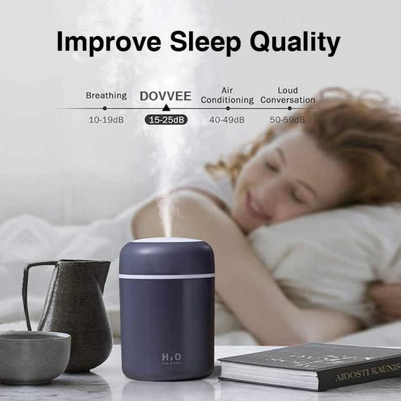 DOVVEE Cube Car Humidifier Rainbow Mist Portable USB Mini Humidifier 2 Modes, Mood Magic for /Bedrooms/Desks/Stinky Room