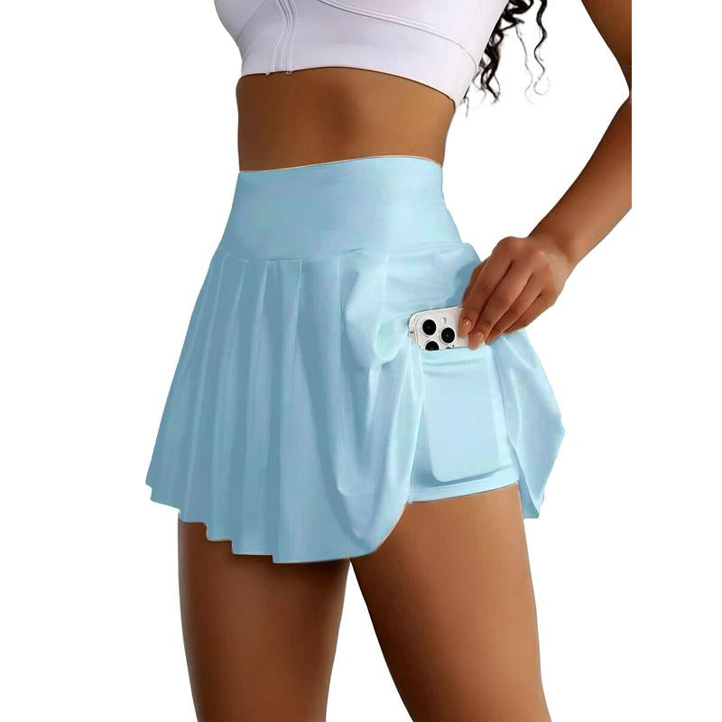 JEKAOYI Women'S Athletic 2 in 1 Golf Skirts 2.76'' High Waist Flowy Tennis Sports Skort with Inner Shorts Pockets Activewear