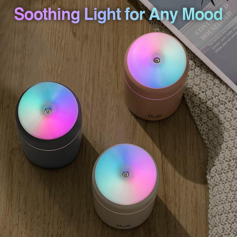 DOVVEE Cube Car Humidifier Rainbow Mist Portable USB Mini Humidifier 2 Modes, Mood Magic for /Bedrooms/Desks/Stinky Room