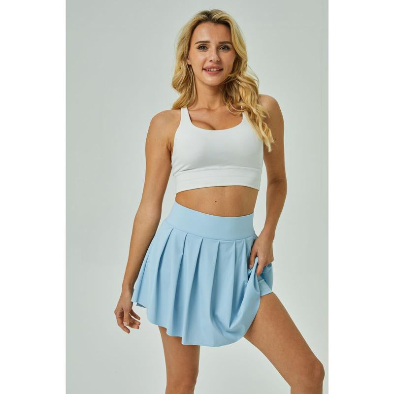 JEKAOYI Women'S Athletic 2 in 1 Golf Skirts 2.76'' High Waist Flowy Tennis Sports Skort with Inner Shorts Pockets Activewear