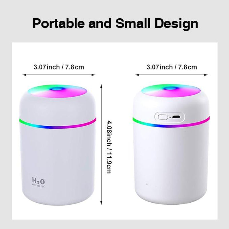 DOVVEE Cube Car Humidifier Rainbow Mist Portable USB Mini Humidifier 2 Modes, Mood Magic for /Bedrooms/Desks/Stinky Room