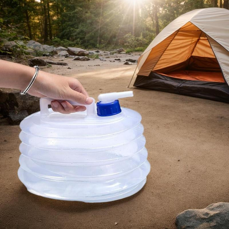 Foldable Camping Water Bucket, Large Capacity Portable Outdoor Storage with Tap