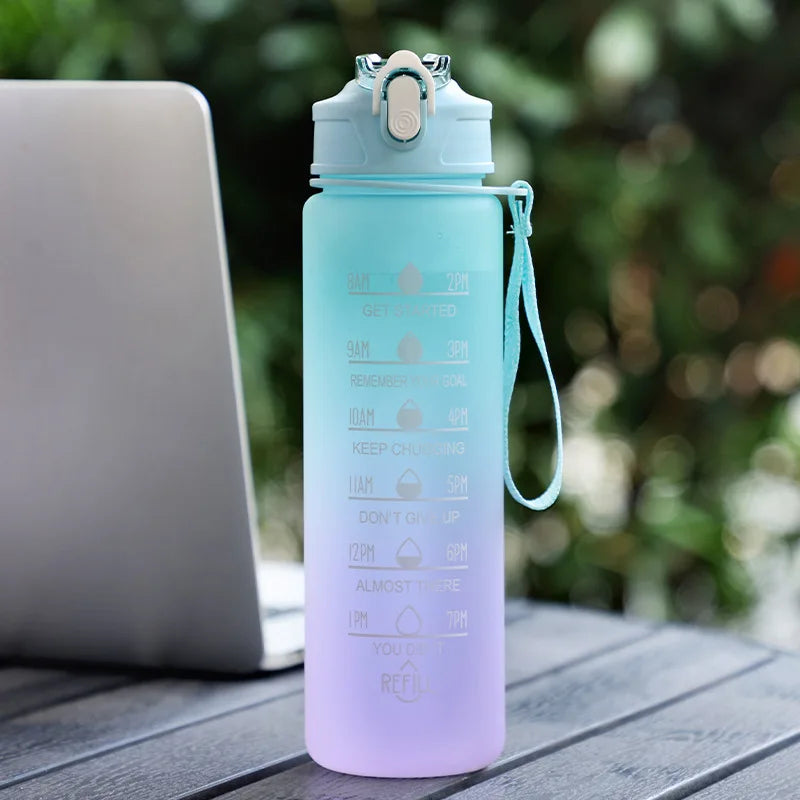 900/1000Ml Water Bottle Motivational Sport Water Bottle Leakproof Bottles Drinking Outdoor Travel PC Bottle Gym Fitness Jugs