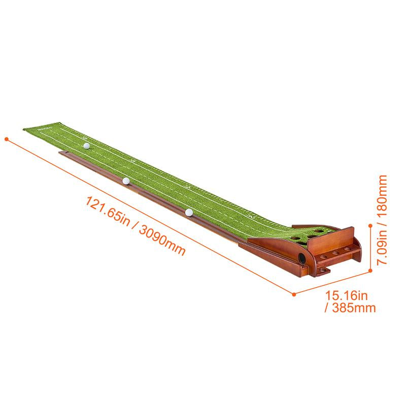 VEVOR Golf Putting Mat, 5 Hole Indoor Golf Putting Green, Wrinkle-Free Golf Training Aid, Mini Golf Set with Auto-Ball Return, Alignment Guide, 3 Ball, Wood Base, Game Practice Gift for Home Offic