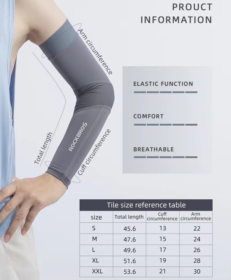 Ice Fabric Running Camping Arm Warmers Basketball Sleeve Running Arm Sleeve Cycling Sleeves Summer Sports Safety Gear
