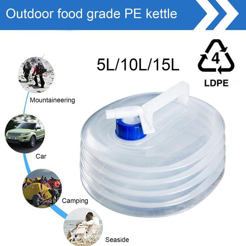 Foldable Camping Water Bucket, Large Capacity Portable Outdoor Storage with Tap