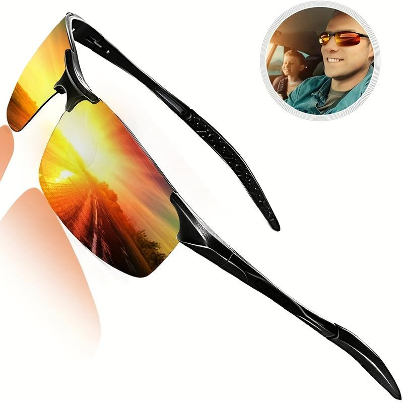 Top Sports Sunglasses Al-Mg Alloy Glasses Driving HD Polarized UV Protection Ultralight Golf Fishing Cycling UV400 Polarized Square Sunglasses Colorblock Leopard Polarized Sports Sport Glas Fishing Sunglasses Adjustable Polarized Lens Protection