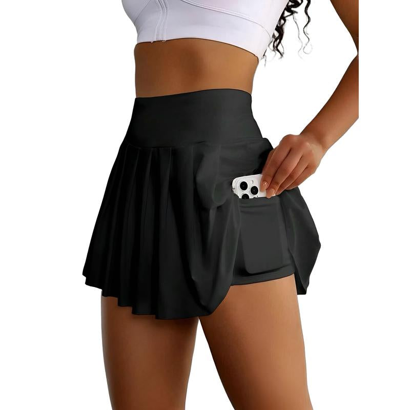 JEKAOYI Women'S Athletic 2 in 1 Golf Skirts 2.76'' High Waist Flowy Tennis Sports Skort with Inner Shorts Pockets Activewear