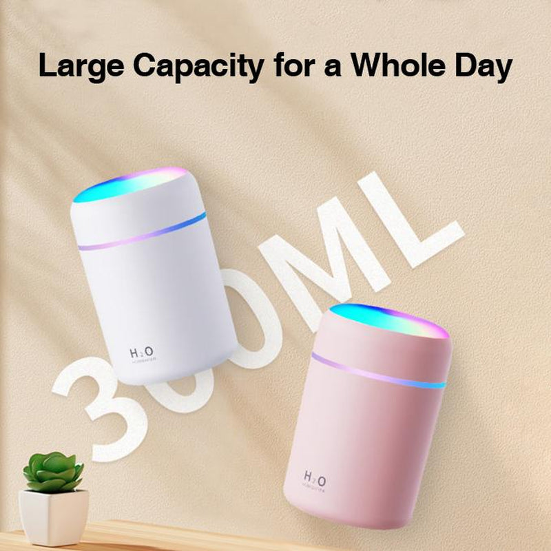 DOVVEE Cube Car Humidifier Rainbow Mist Portable USB Mini Humidifier 2 Modes, Mood Magic for /Bedrooms/Desks/Stinky Room