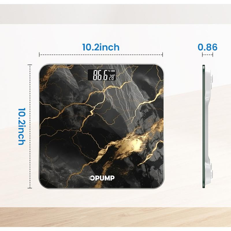 Scale for Body Weight, Black Marble Digital Bathroom Scale,Weight Scale with LED Display Accurate to 0.1Lb 400 Lbs/180Kg Maximum Load Capacity, Mother'S Day Gift