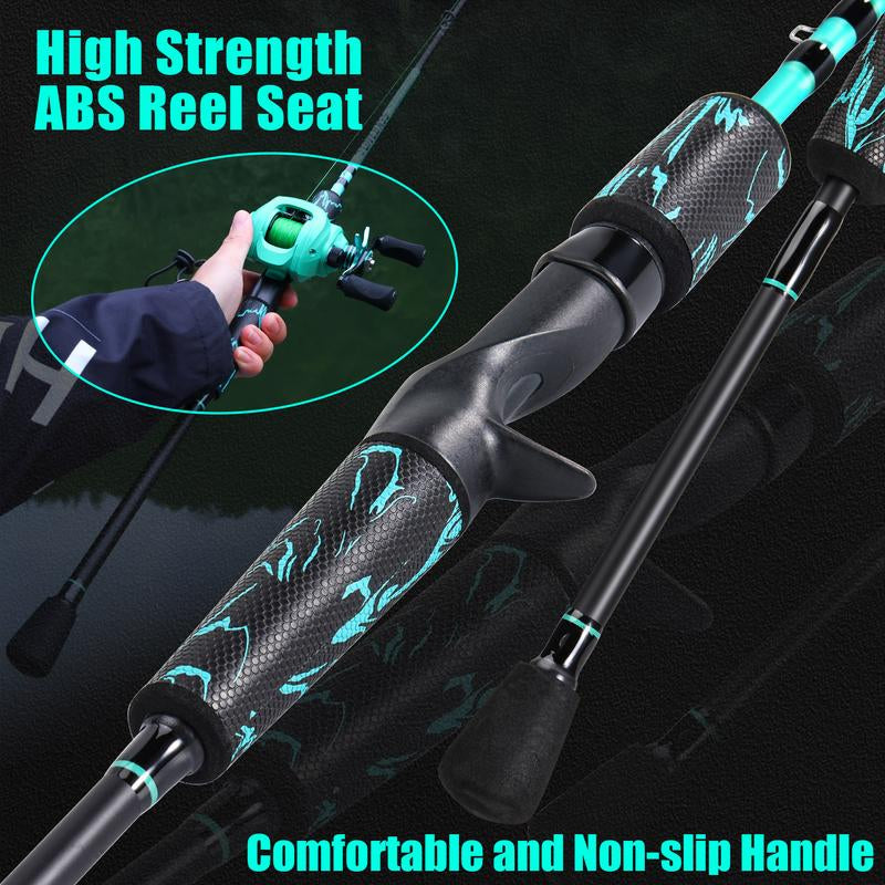 Sougayilang Baitcasting Combo,Two Count Pole with Super Smooth 8.1:1 High Speed and Powerful Casting Reel,Stainless Steel Guides Composite Graphite