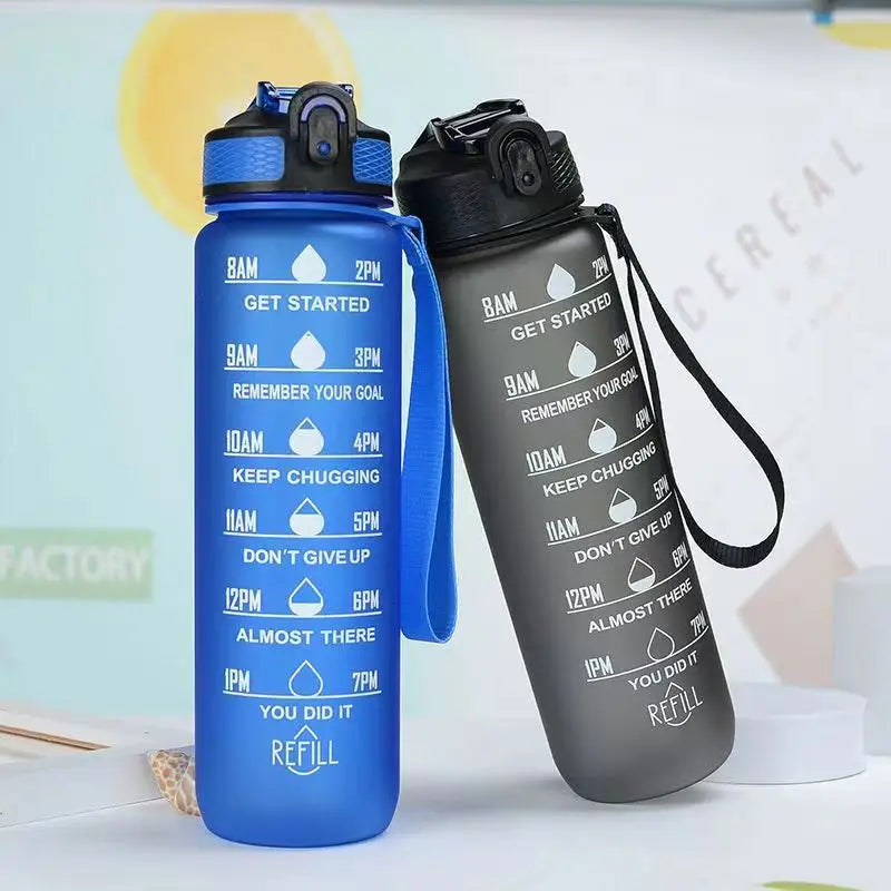 900/1000Ml Water Bottle Motivational Sport Water Bottle Leakproof Bottles Drinking Outdoor Travel PC Bottle Gym Fitness Jugs