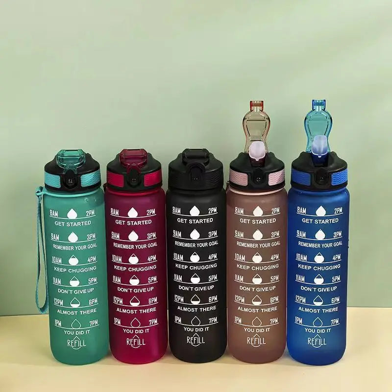 900/1000Ml Water Bottle Motivational Sport Water Bottle Leakproof Bottles Drinking Outdoor Travel PC Bottle Gym Fitness Jugs