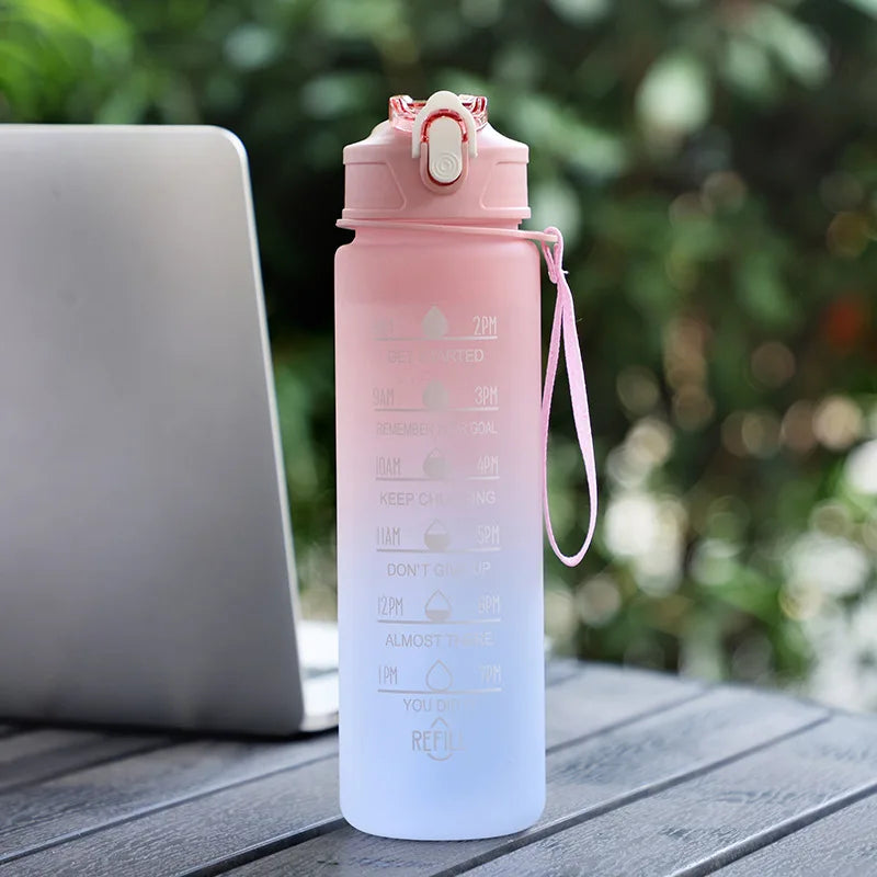 900/1000Ml Water Bottle Motivational Sport Water Bottle Leakproof Bottles Drinking Outdoor Travel PC Bottle Gym Fitness Jugs