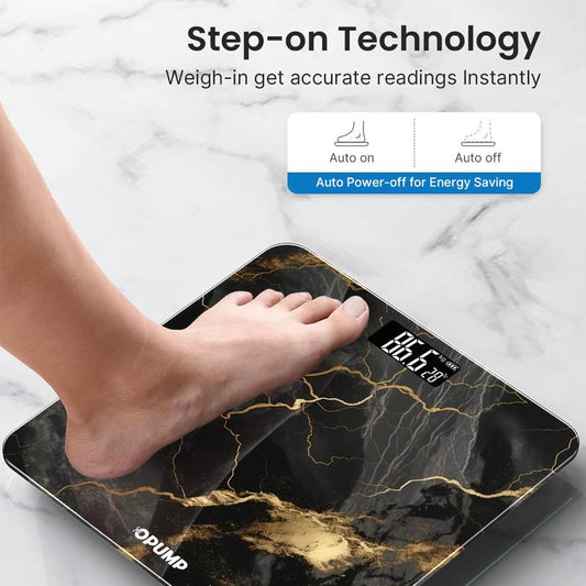 Scale for Body Weight, Black Marble Digital Bathroom Scale,Weight Scale with LED Display Accurate to 0.1Lb 400 Lbs/180Kg Maximum Load Capacity, Mother'S Day Gift