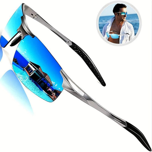 Top Sports Sunglasses Al-Mg Alloy Glasses Driving HD Polarized UV Protection Ultralight Golf Fishing Cycling UV400 Polarized Square Sunglasses Colorblock Leopard Polarized Sports Sport Glas Fishing Sunglasses Adjustable Polarized Lens Protection