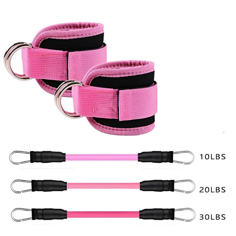 6 Pcs Ankle Resistance Bands, Ankle Bands for Working Out with Cuffs, Resistance Bands for Leg Butt Training Workout Equipment for Kickbacks Hip Gluteus Training Exercises, Ankle Strap with Exercise Bands