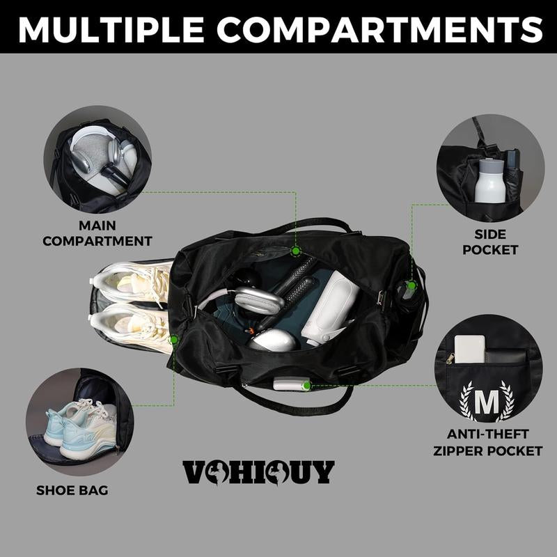 Personalized Women'S Gym & Travel Bag: Water-Resistant with Shoe Compartment, Wet/Dry Pockets & Yoga Mat Strap - Airline-Approved for Yoga, Fitness & 3-Day Trips Hand Carry Crossbody Gym Bag