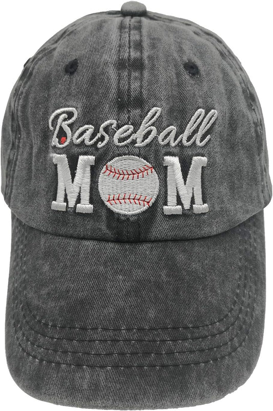 Baseball Mom 1 Vintage Jeans Baseball Cap for Men and Women