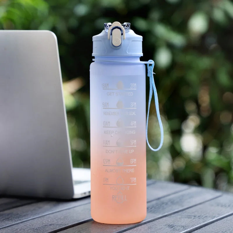 900/1000Ml Water Bottle Motivational Sport Water Bottle Leakproof Bottles Drinking Outdoor Travel PC Bottle Gym Fitness Jugs