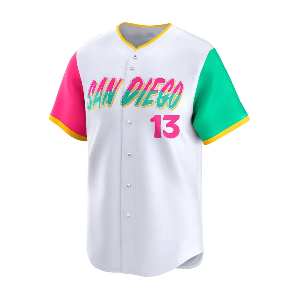 24/25 Summer Adult San Diego Baseball American Baseball Training Jerseys Sports Jersey 13 Number Machado Cool T-Shirt Quick-Dry