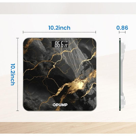 Scale for Body Weight, Black Marble Digital Bathroom Scale,Weight Scale with LED Display Accurate to 0.1Lb 400 Lbs/180Kg Maximum Load Capacity, Mother'S Day Gift